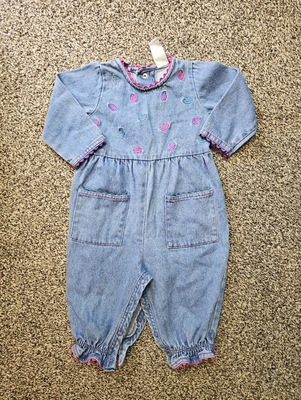 Vintage McBaby Long Sleeve Denim Overalls sz 12 Months